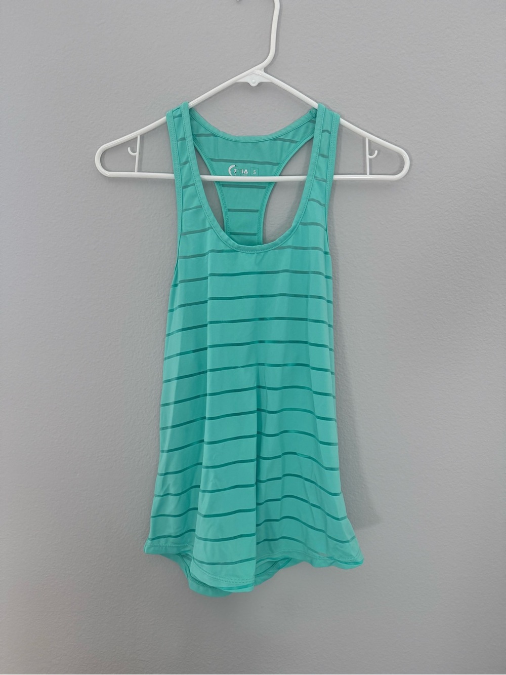 Striped Teal Racerback Tank Top